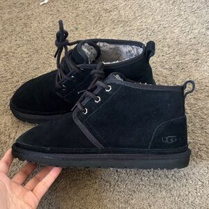 UGG Black Lace-Up Suede Boots